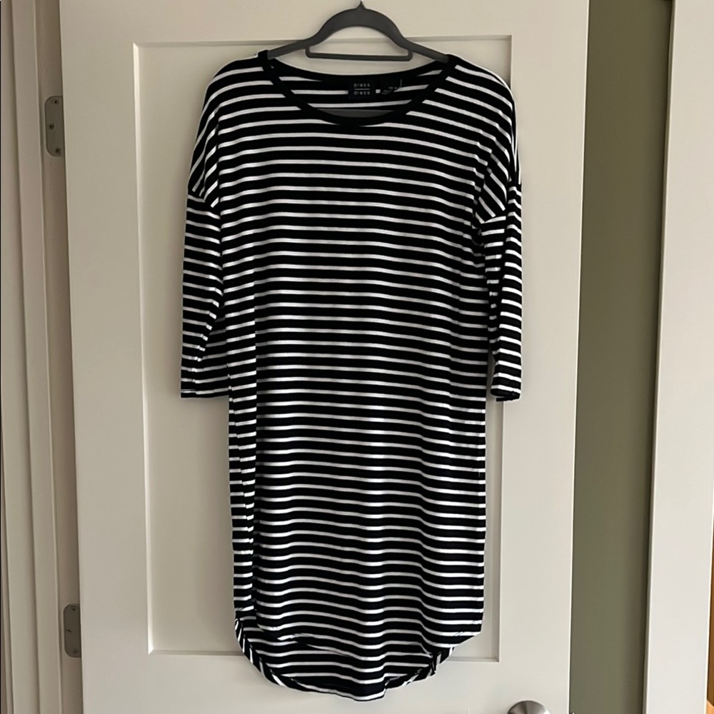 Press Dress Black and White Striped knit Dress size L